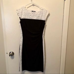 Chaps white lace and black dress